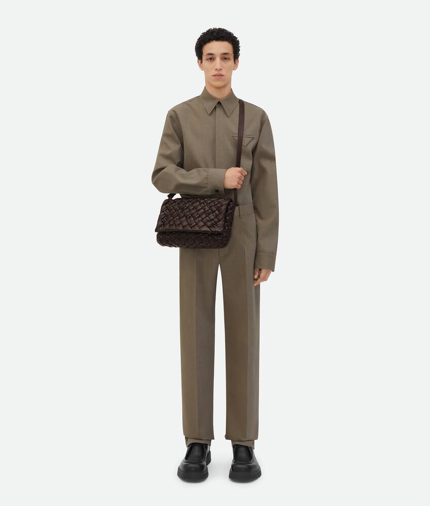 Bottega Veneta Rumple Messenger Woven Crossbody Bag In Brown