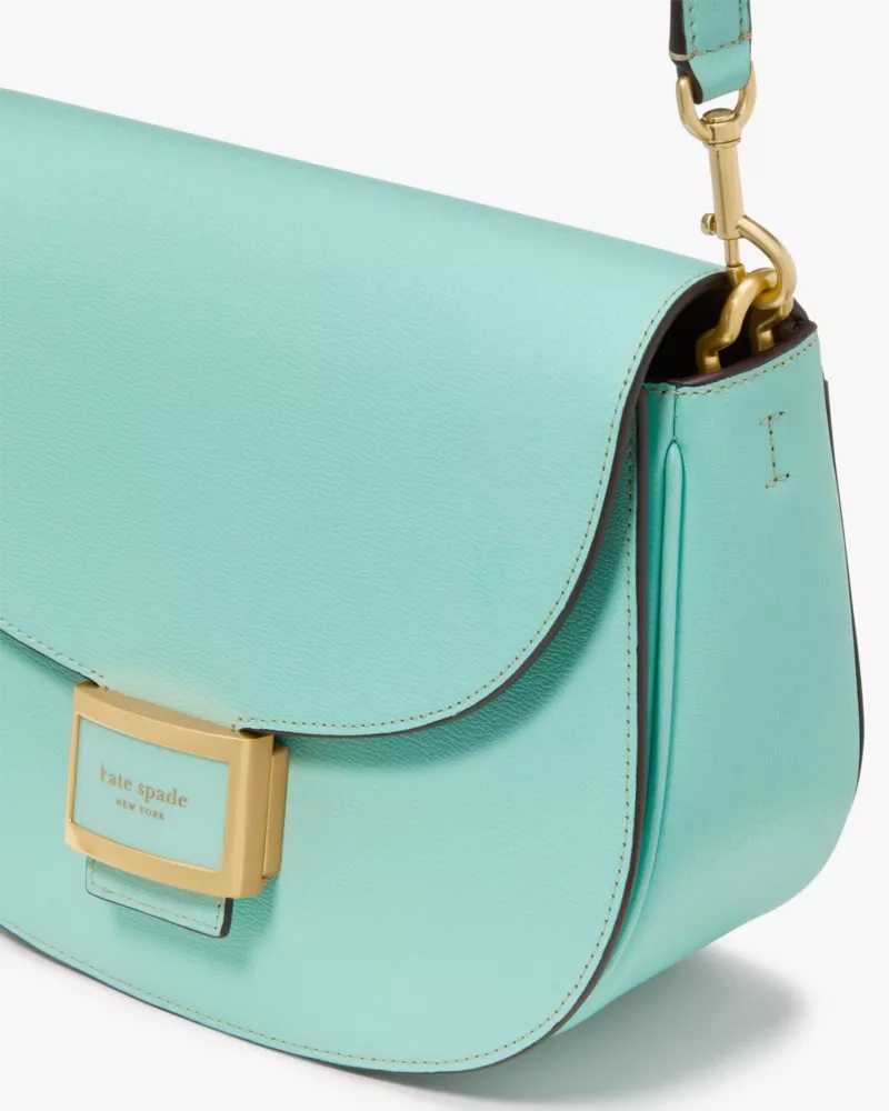 KATE SPADE KATY LOGO-PLAQUE LEATHER SHOULDER BAG
