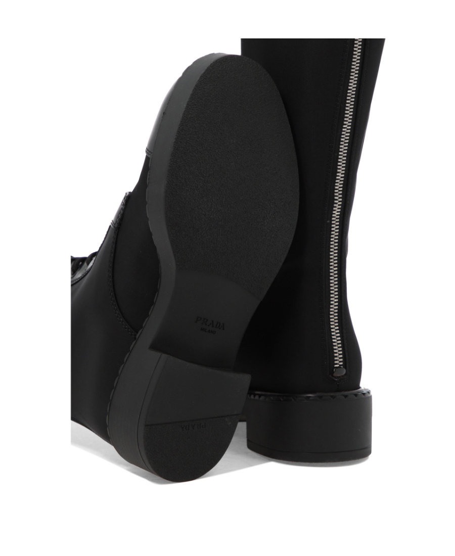 Prada Lace-up Boots In Black