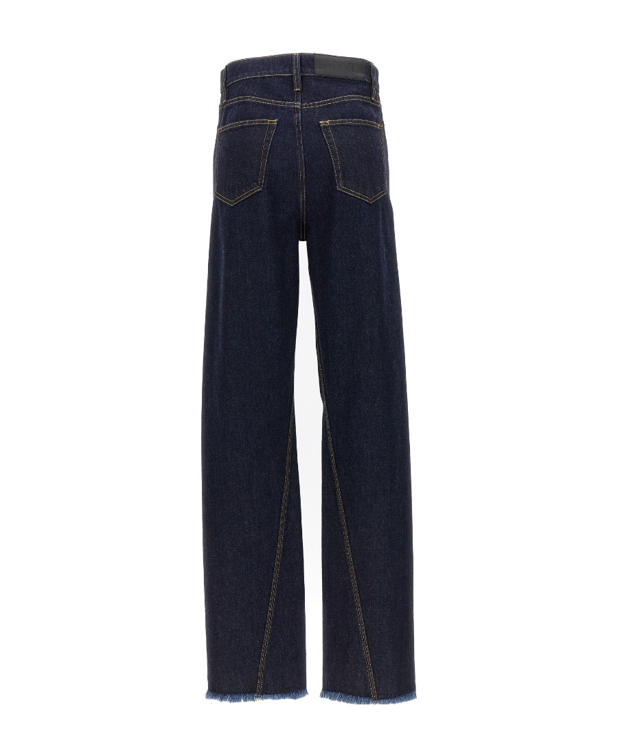 Lanvin Denim Twisted Regular Pants In Black