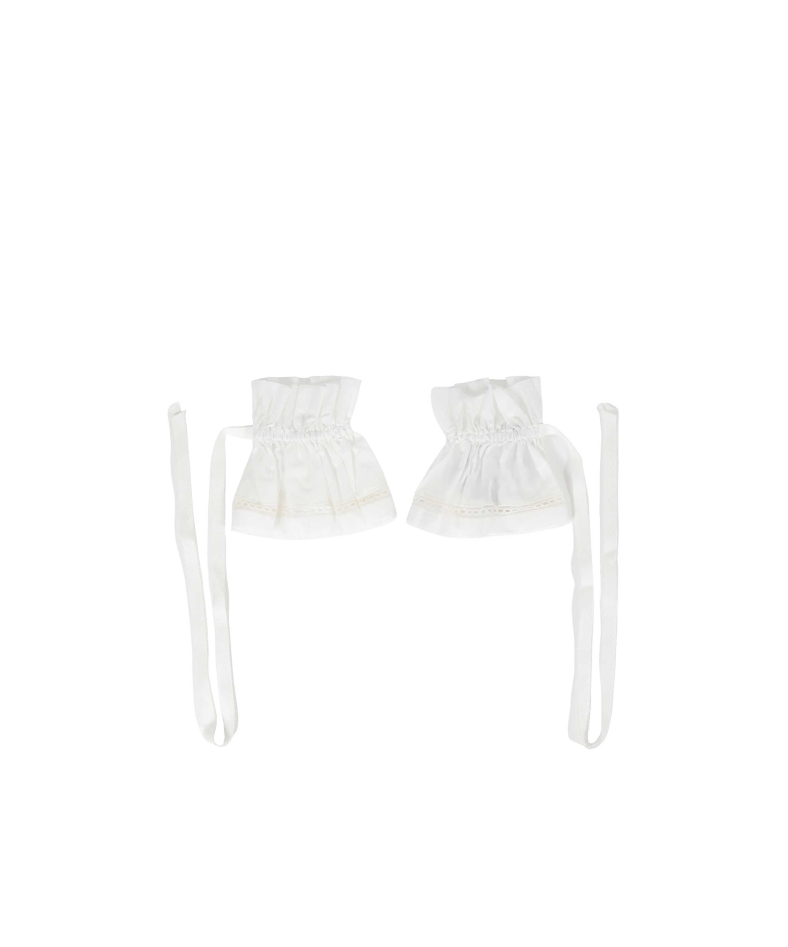 Ann Demeulemeester Suna Raw Edge Ruffled Cuffs In White