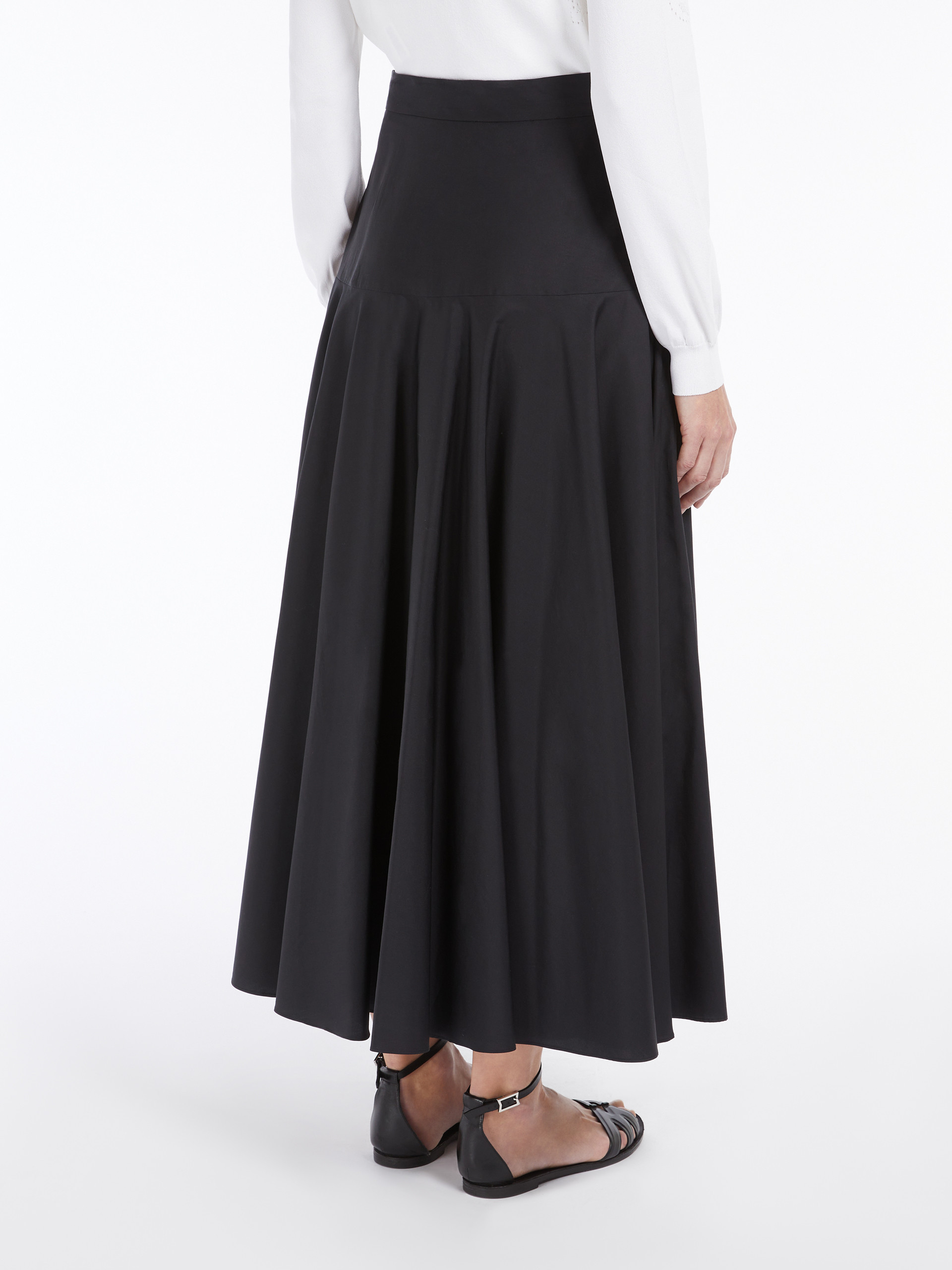 Max Mara Cotton Swing Skirt In Black