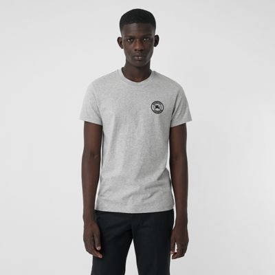 Shop Burberry Logo T-shirt In Gray