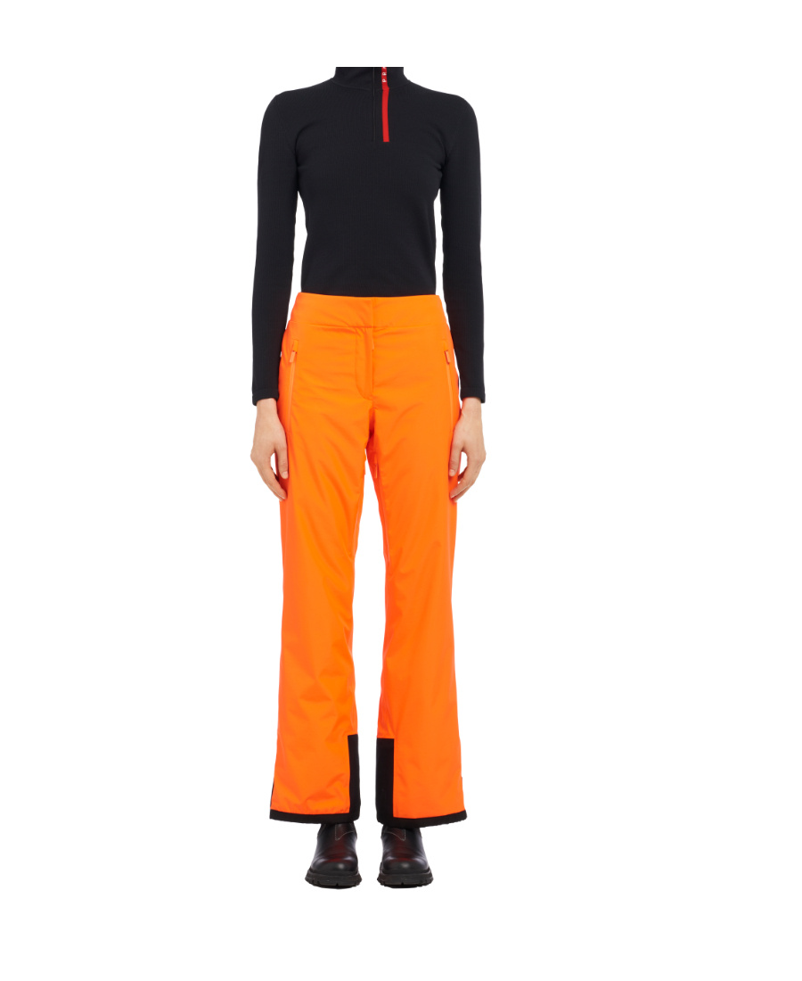 Prada Logo Casual Pants In Orange