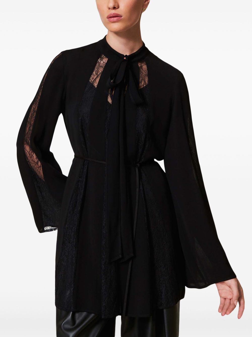 Shop Twinset Lace Crepe Tunic