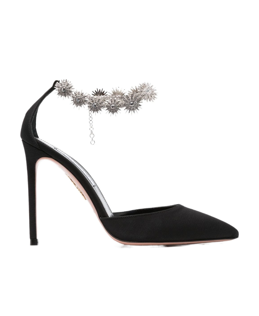 Aquazzura Comet 105 Crystal-embellished Pumps In Black
