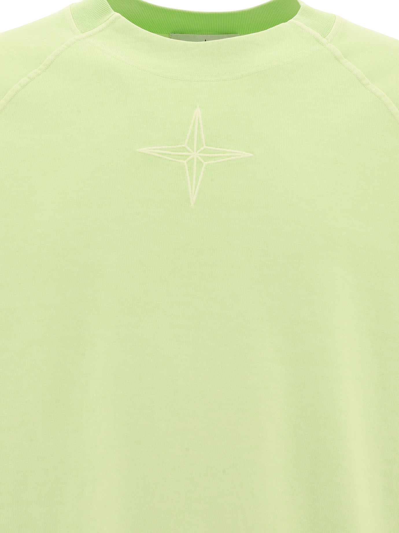 Stone Island Logo-embroidered Cotton Sweatshirt In Green