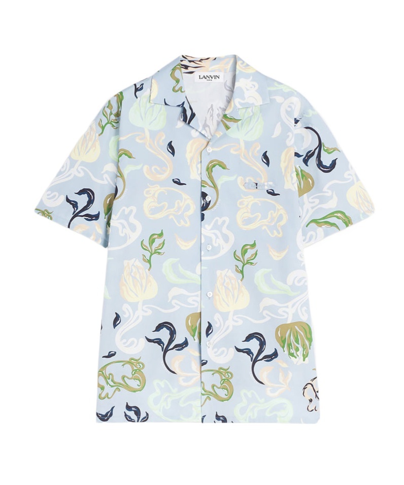 Lanvin Floral Printed Bowling Shirt In White