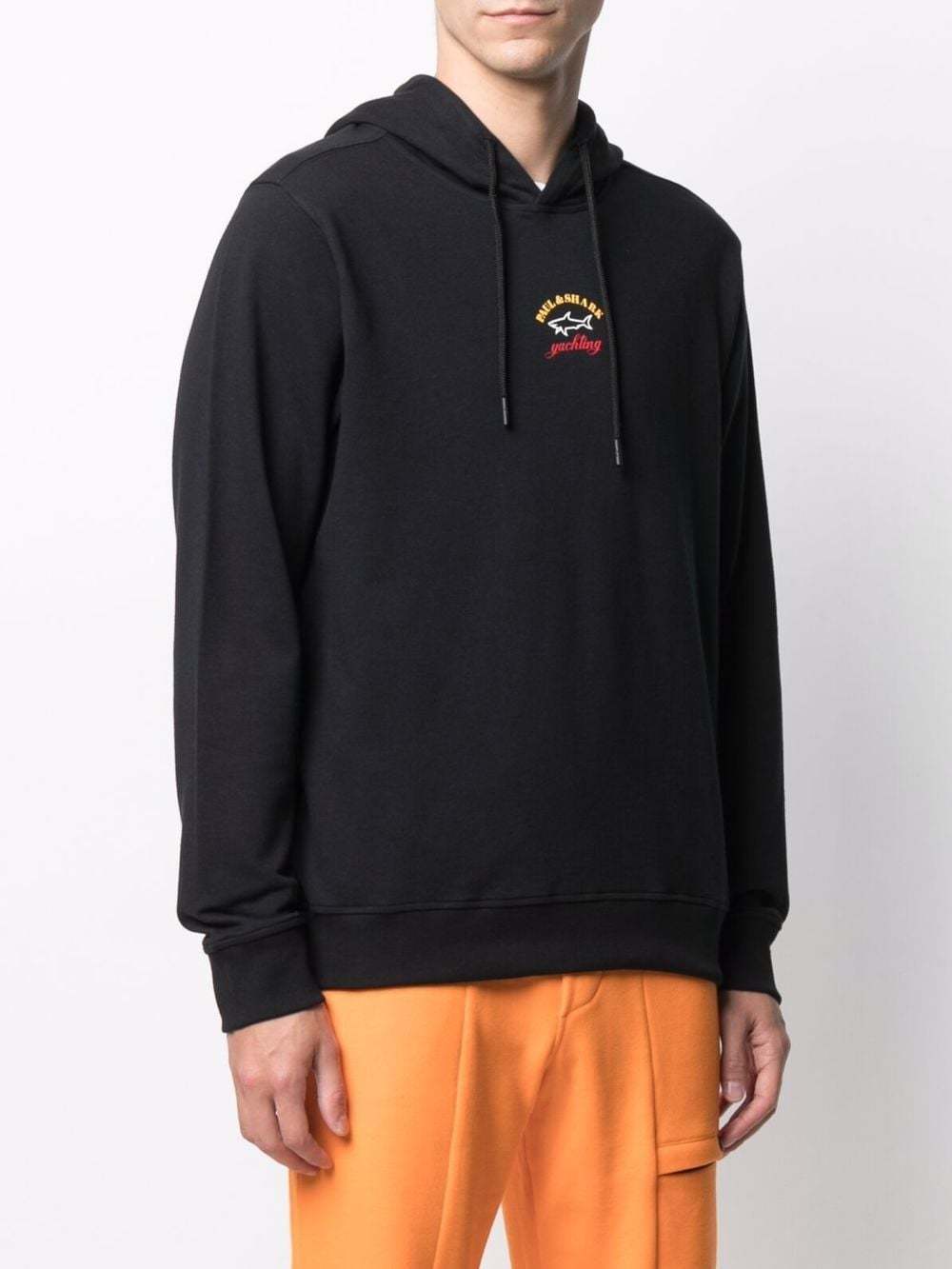 Paul & Shark Logo-print Pullover Hoodie In Black