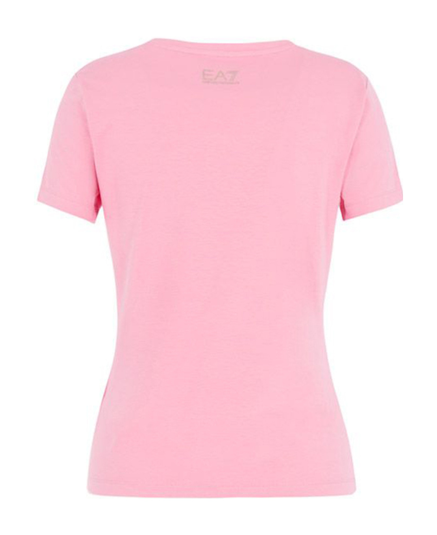 Ea7 T-shirt With Round Neck And Short Sleeves In Pink