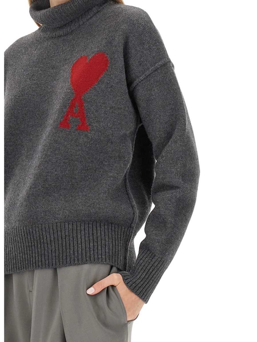Ami Alexandre Mattiussi Trousers With Panels Mineral Grey In Gray