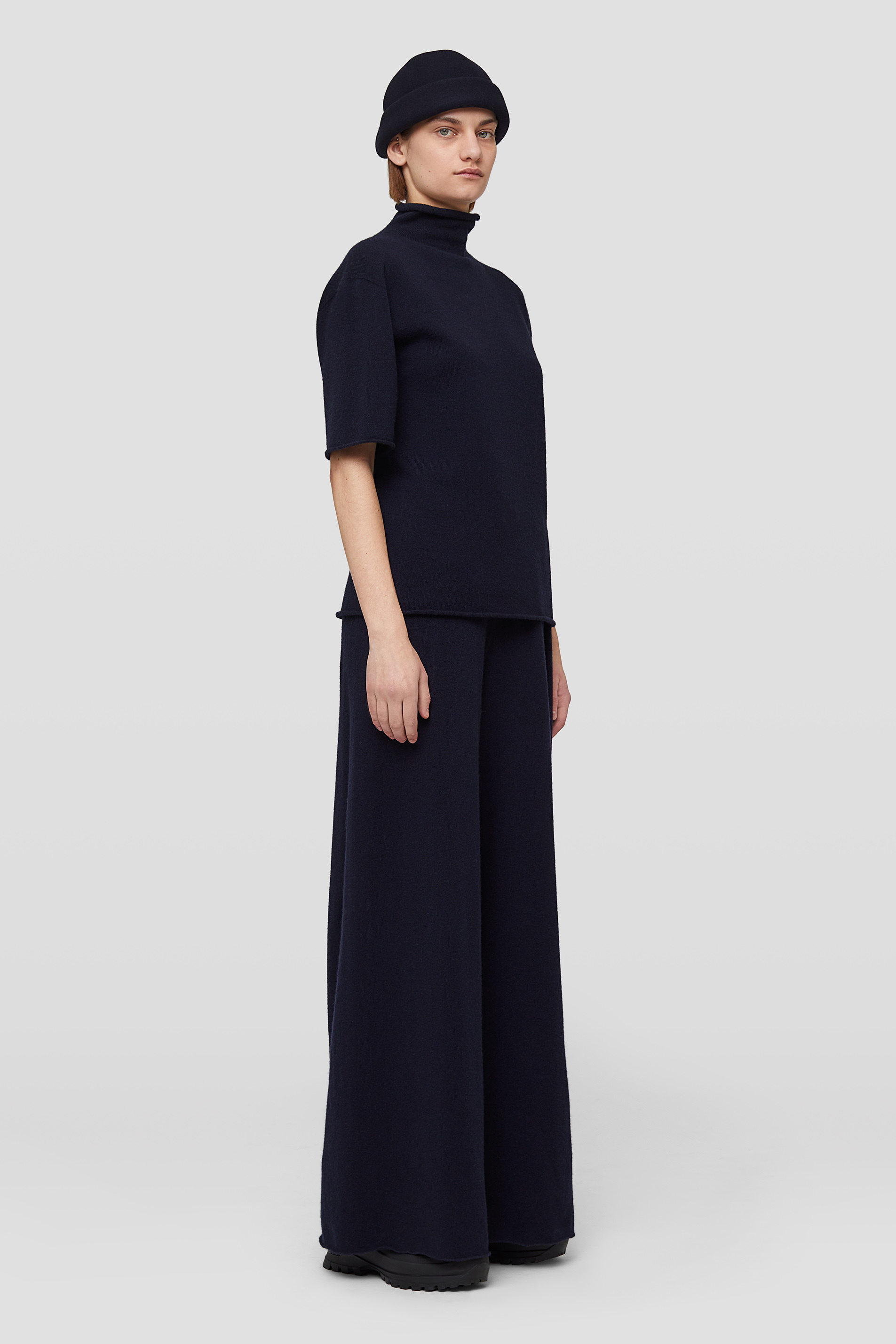 Jil Sander Drawstring Wide-leg Trousers In Black