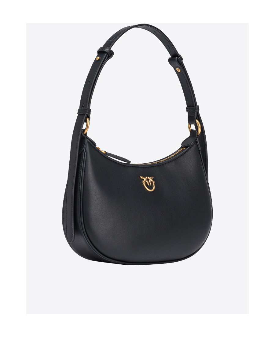 Pinko Mini Love Bag Half Moon Simply In Black-antique Gold