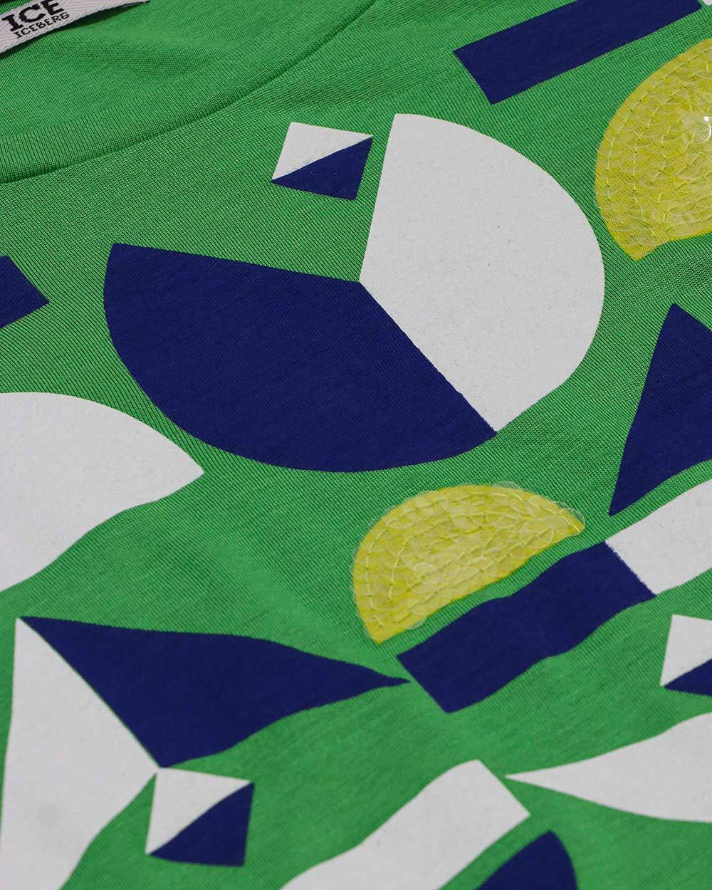 Shop Iceberg Printed Sleeveless T-shirt In Green