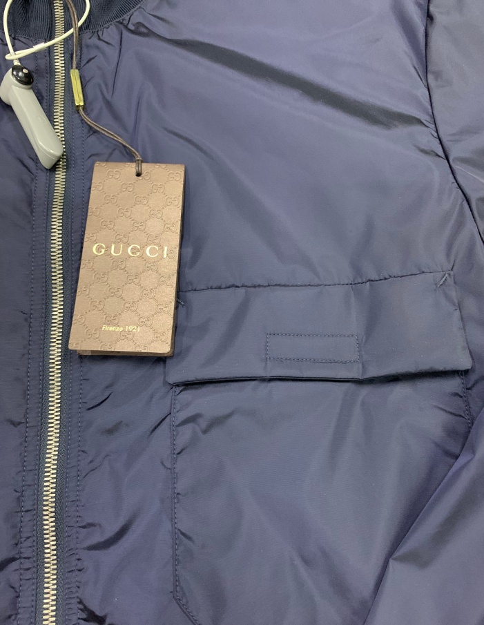 Gucci Logo Casual Jacket In Blue