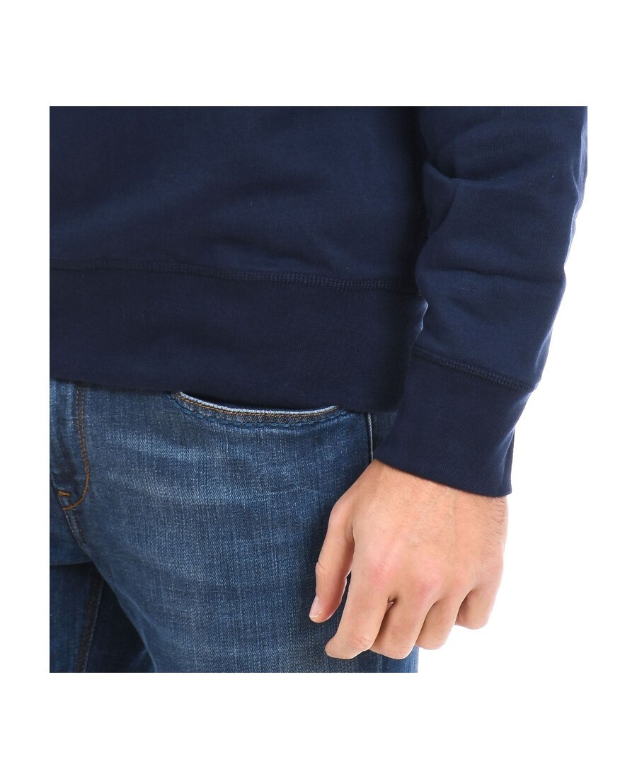 Polo Ralph Lauren Blue Cable Knit Crewneck Sweater With Pony Embroidery On The Front In Wool And Cashmere Man