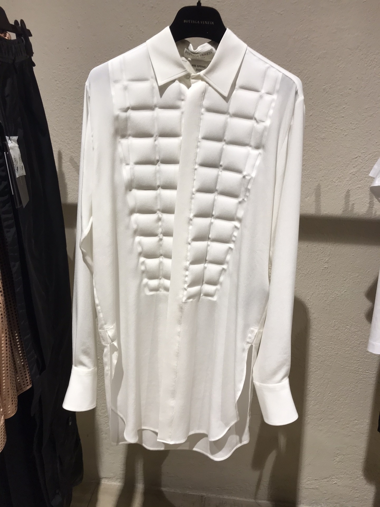 Bottega Veneta Padded-detail Long-line Shirt