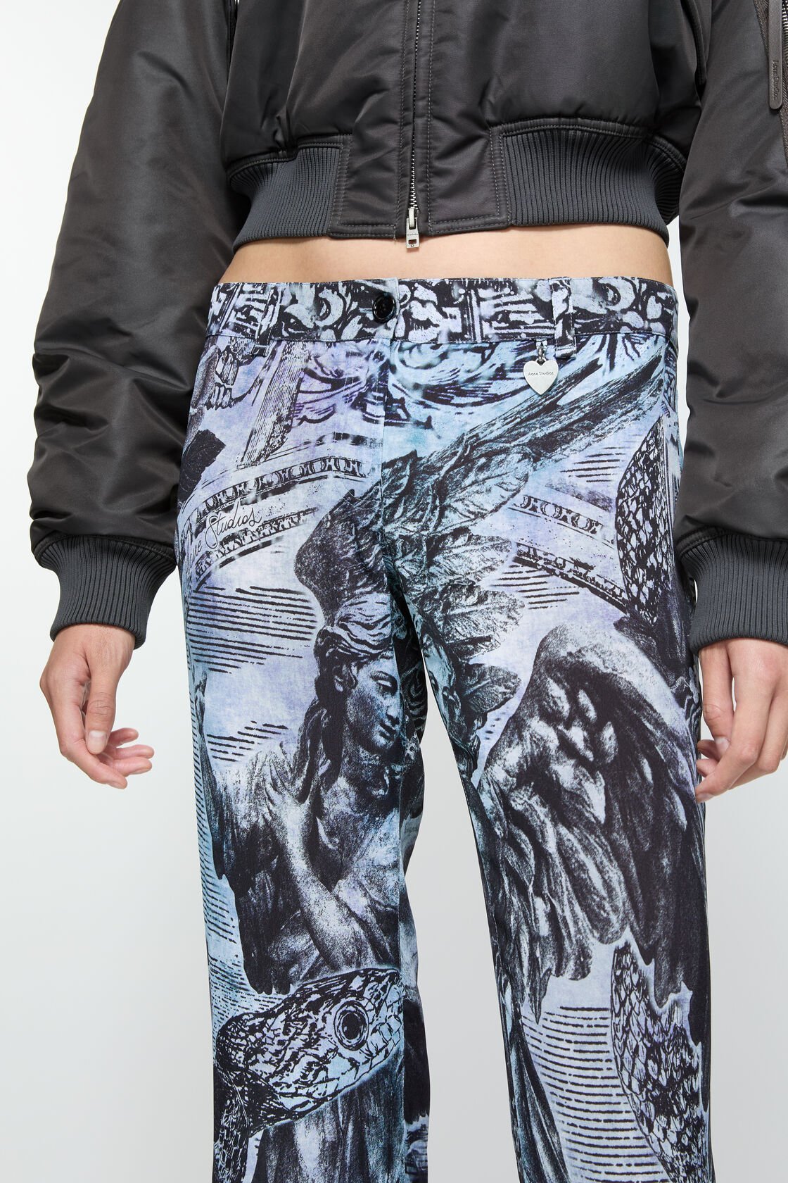 Acne Studios Printed Trousers In Blue