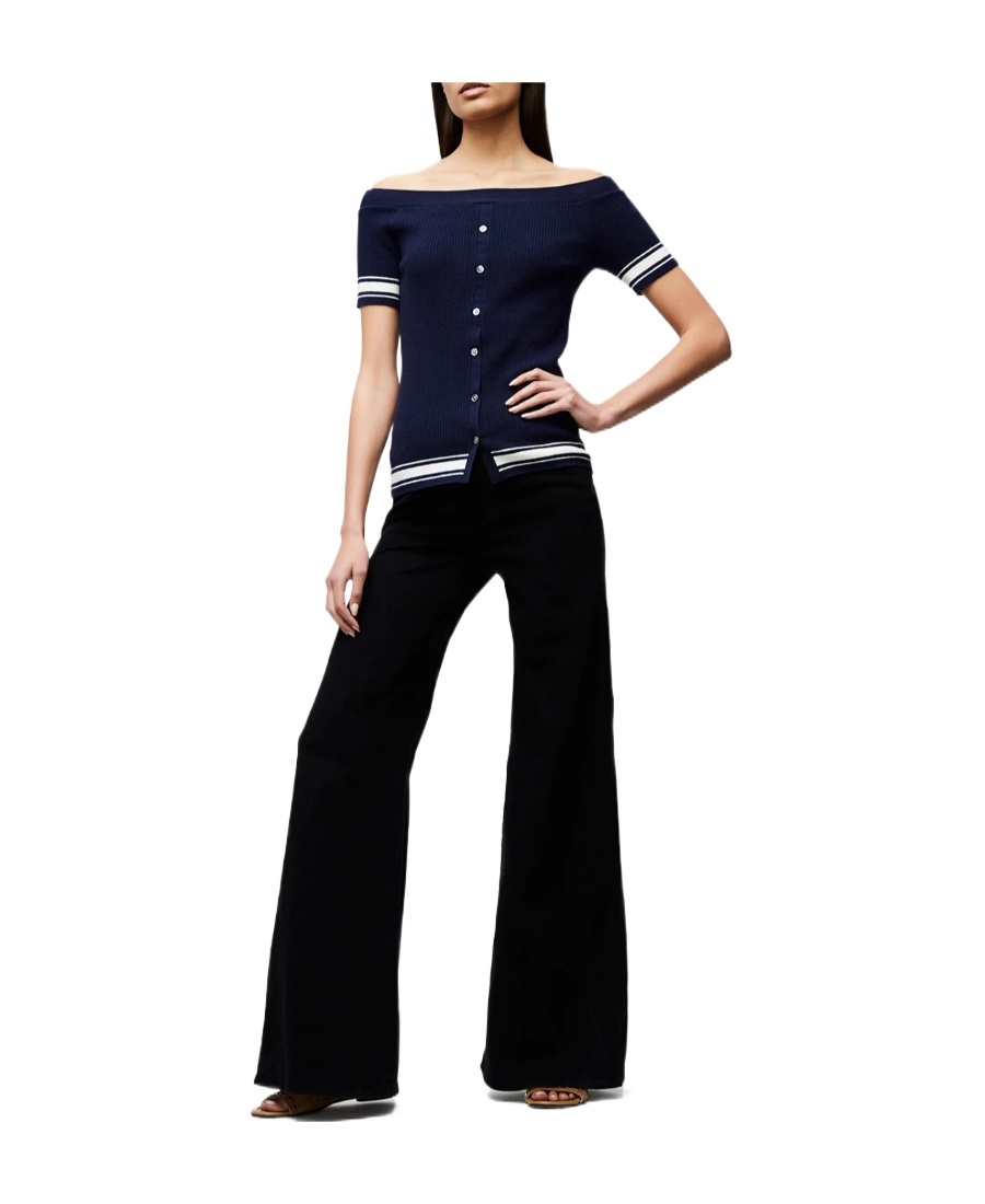 Frame High-waisted Flared Jeans In Black