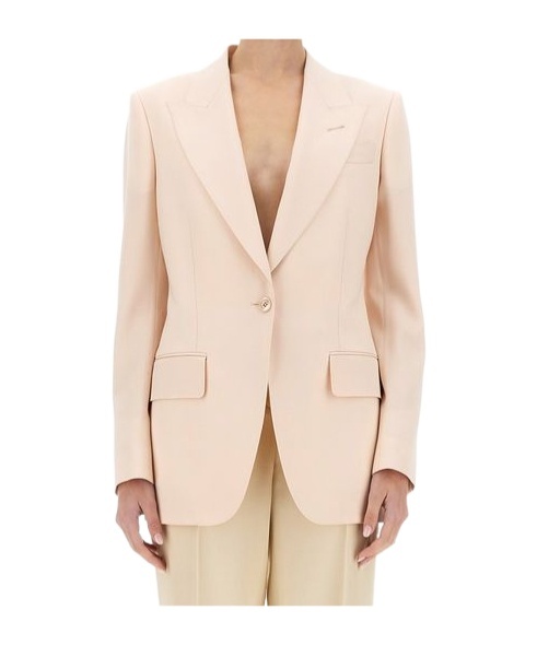 Tom Ford Wool Blazer With Silk Lining In Nude