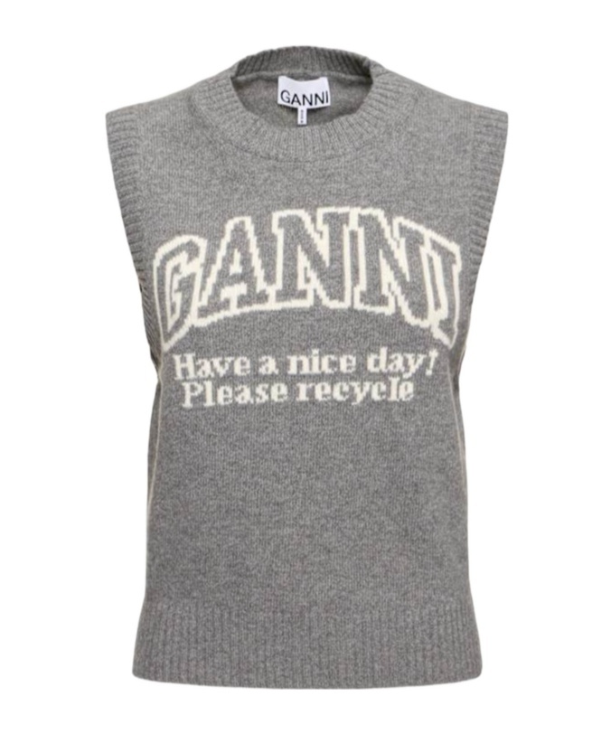 Ganni Knitted Vest With Logo