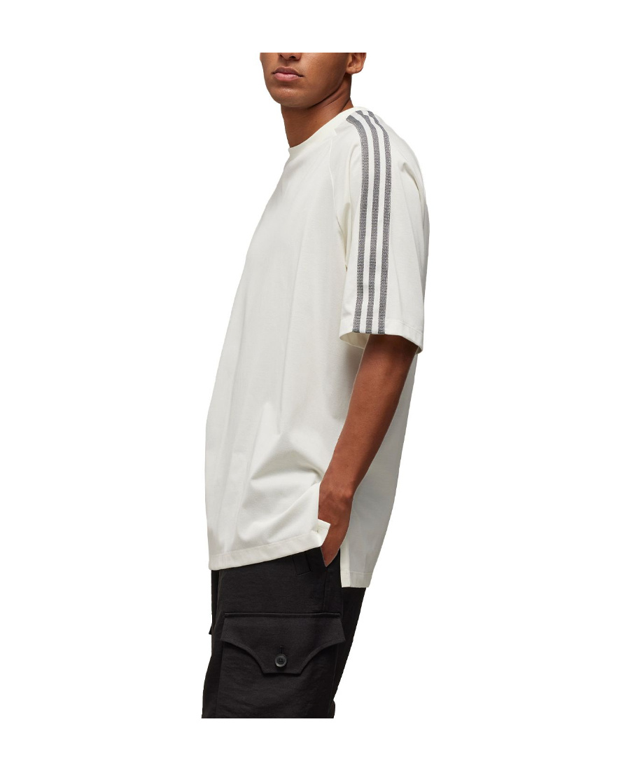 Y-3 White Striped T-shirt In White