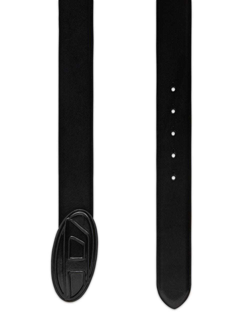 Diesel B-1dr Scratch Leather Belt In Black