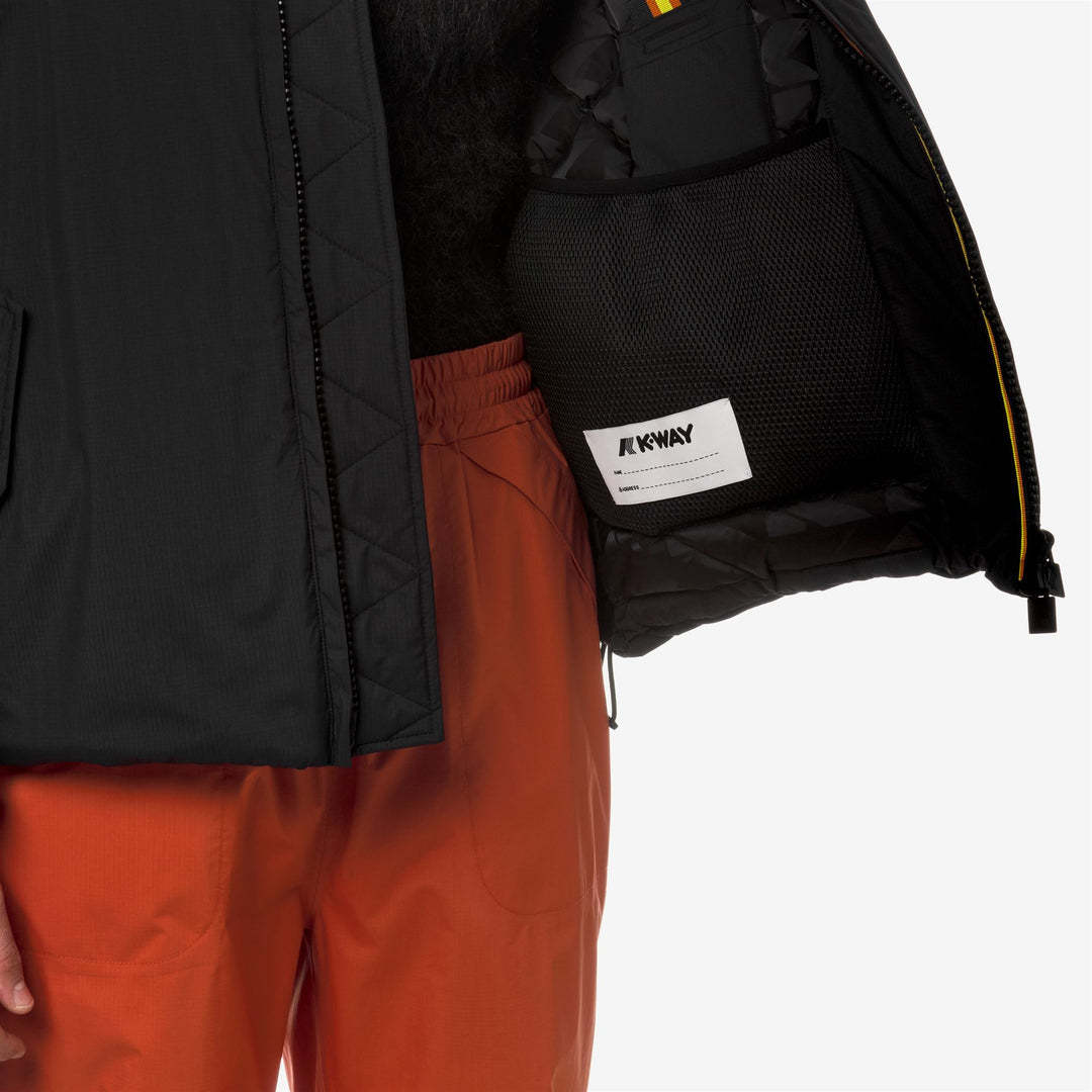 K-way Long-sleeved Down Jacket In Black