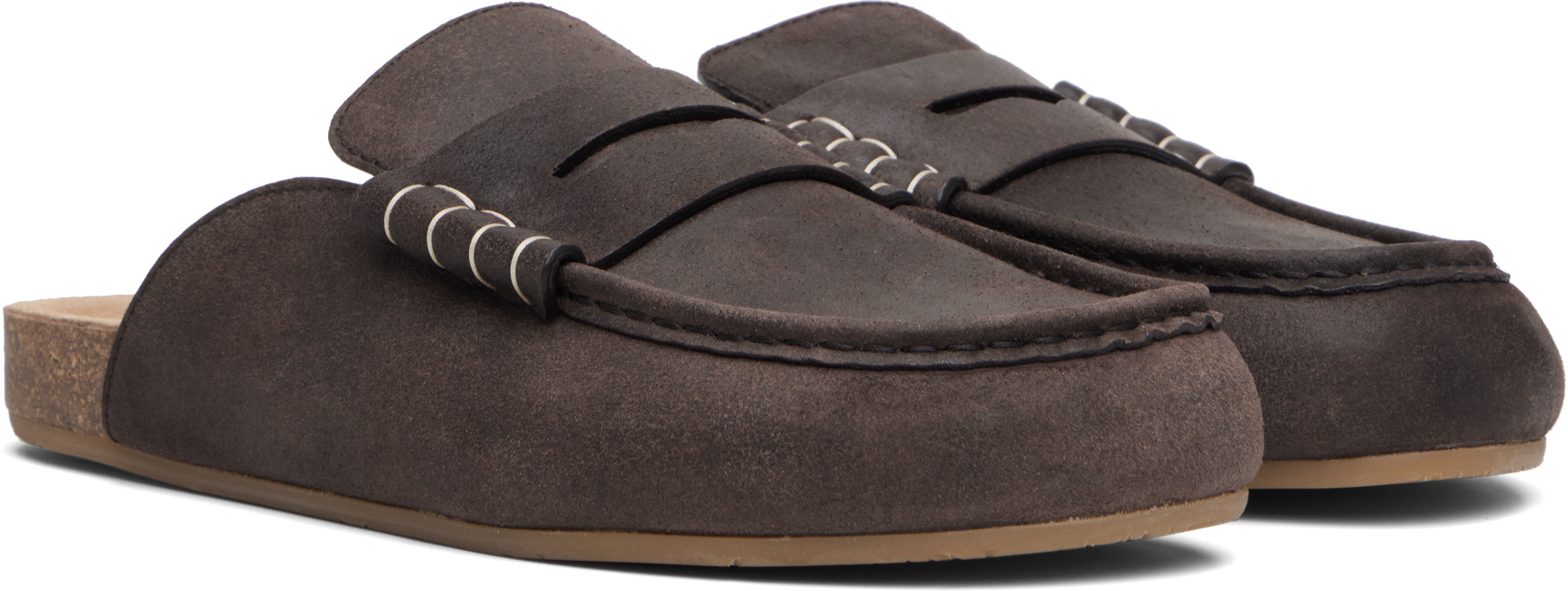 Jw Anderson Stitch Mules In Brown