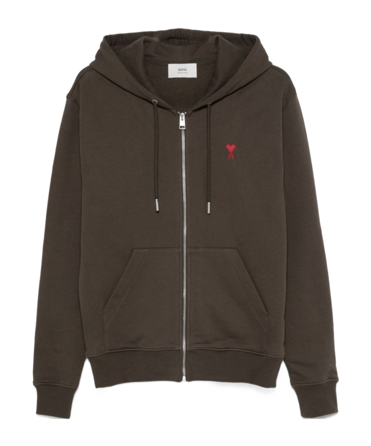 AMI ALEXANDRE MATTIUSSI AMI DE COEUR ZIPPED HOODIE 