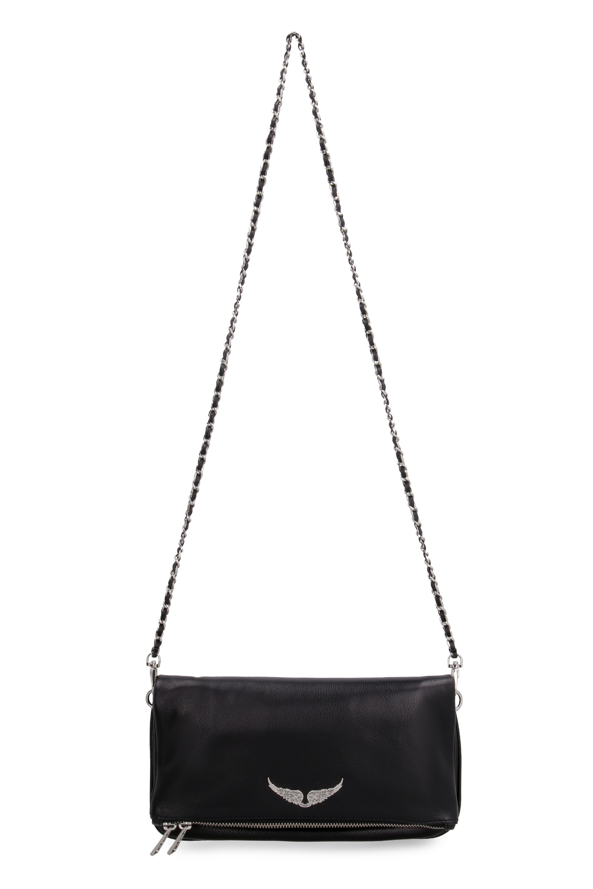 Zadig & Voltaire Foldover Zipped Clutch In White
