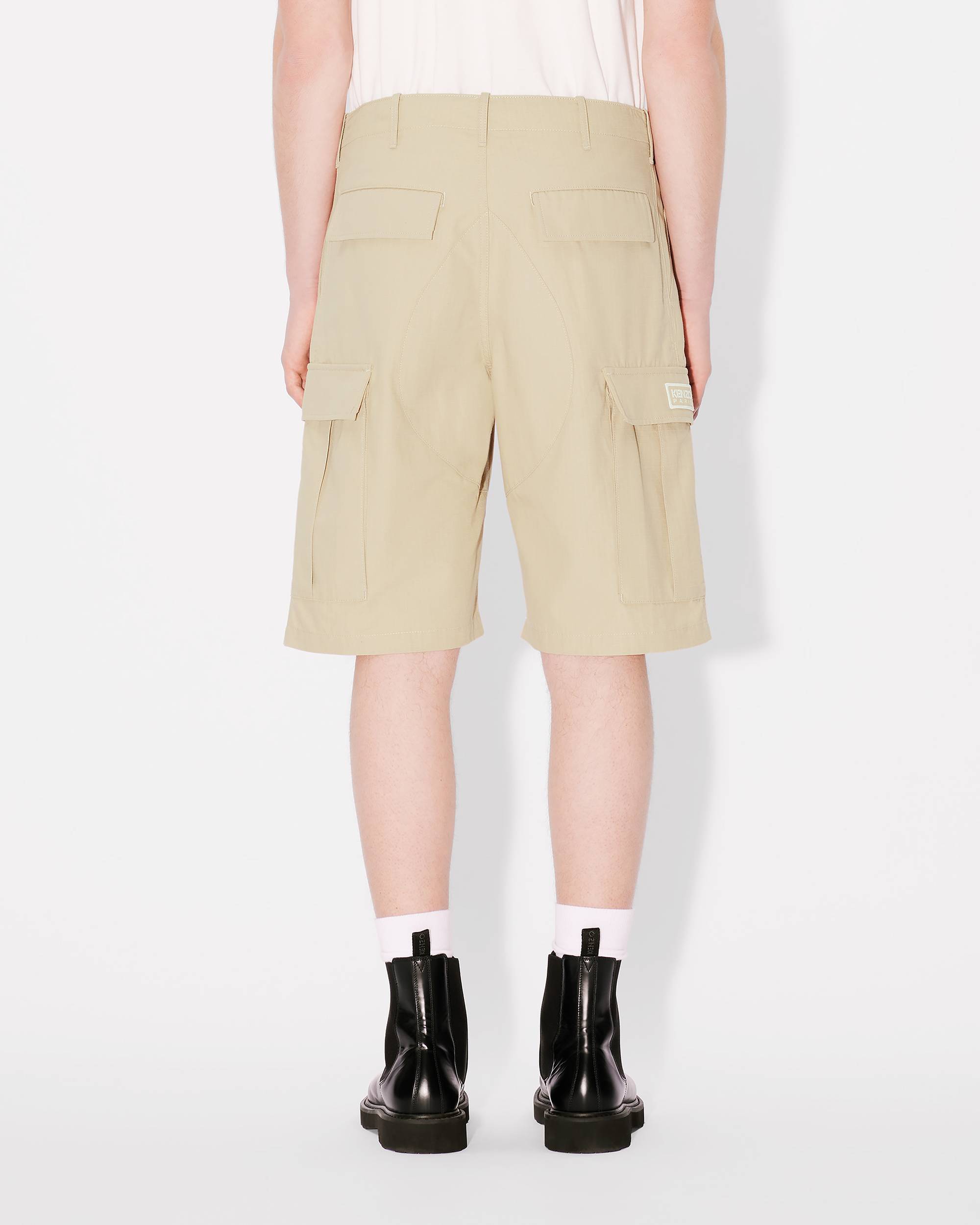 Kenzo Cargo Workwear Shorts Floral Graphic In Nude