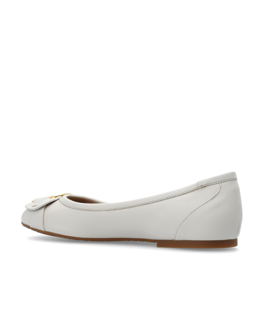 See By Chloé Round Head Ballet Shoes In White