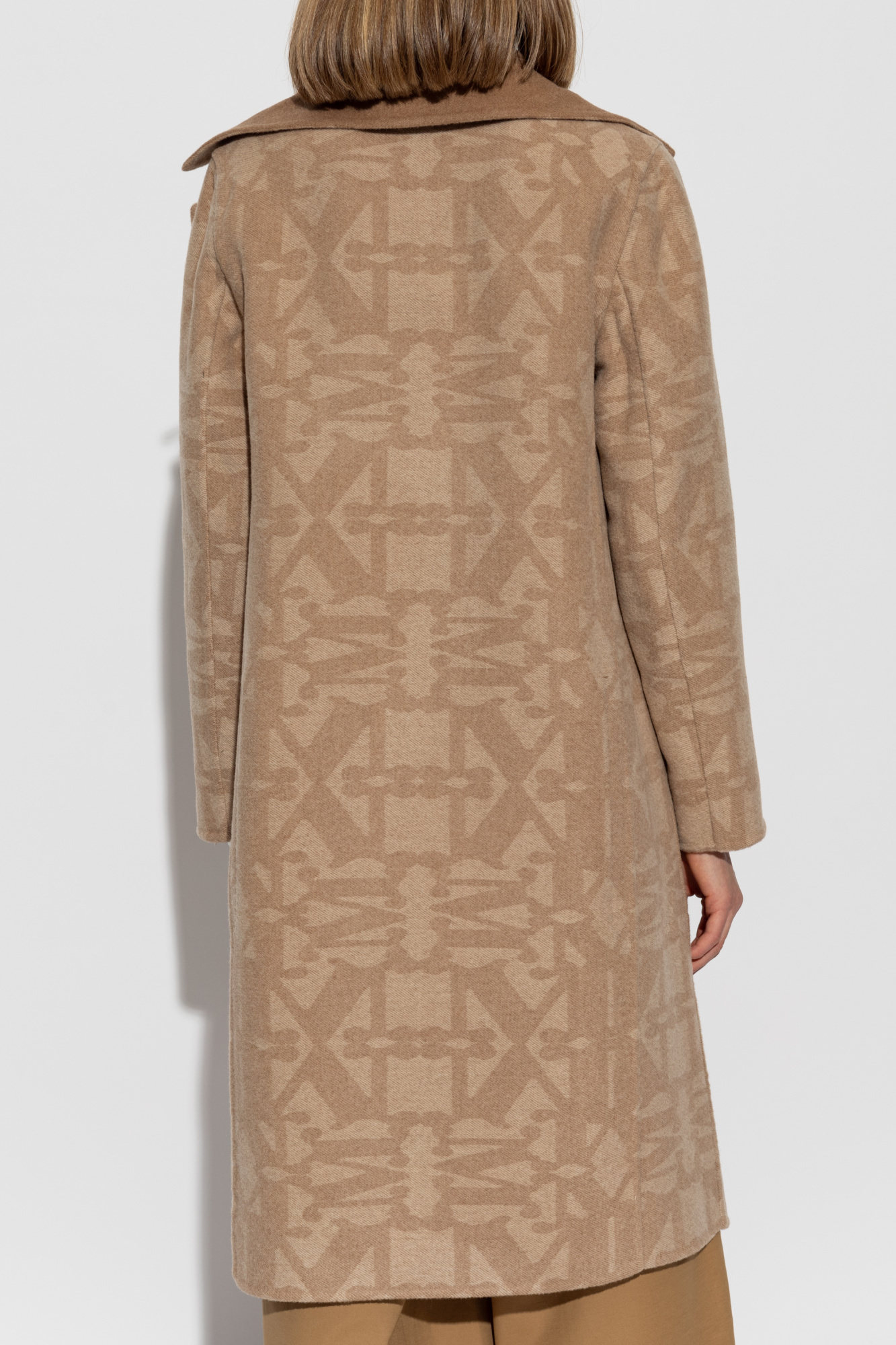 Max Mara Long-sleeved Double-sided Coat In Brown