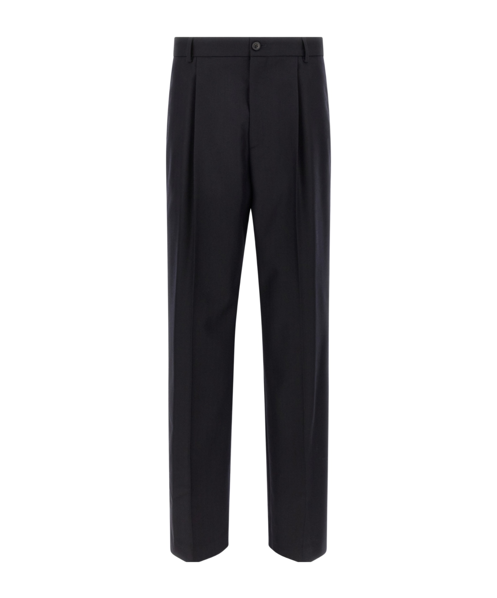 Dries Van Noten Pleated Trousers With Belt Loops And Back Pocket In Black