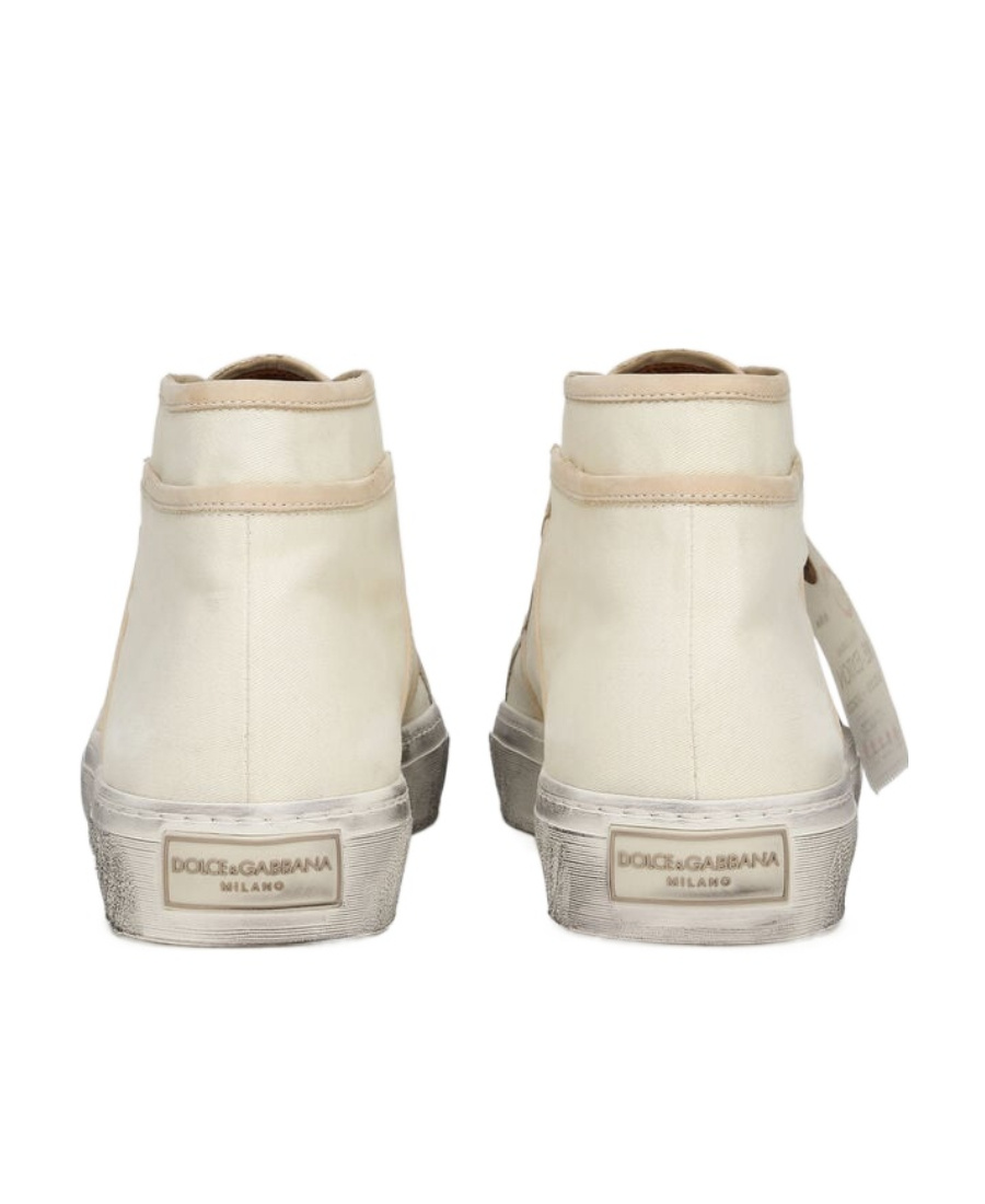 Dolce & Gabbana Vintage Mid Top Sneaker In Neutral
