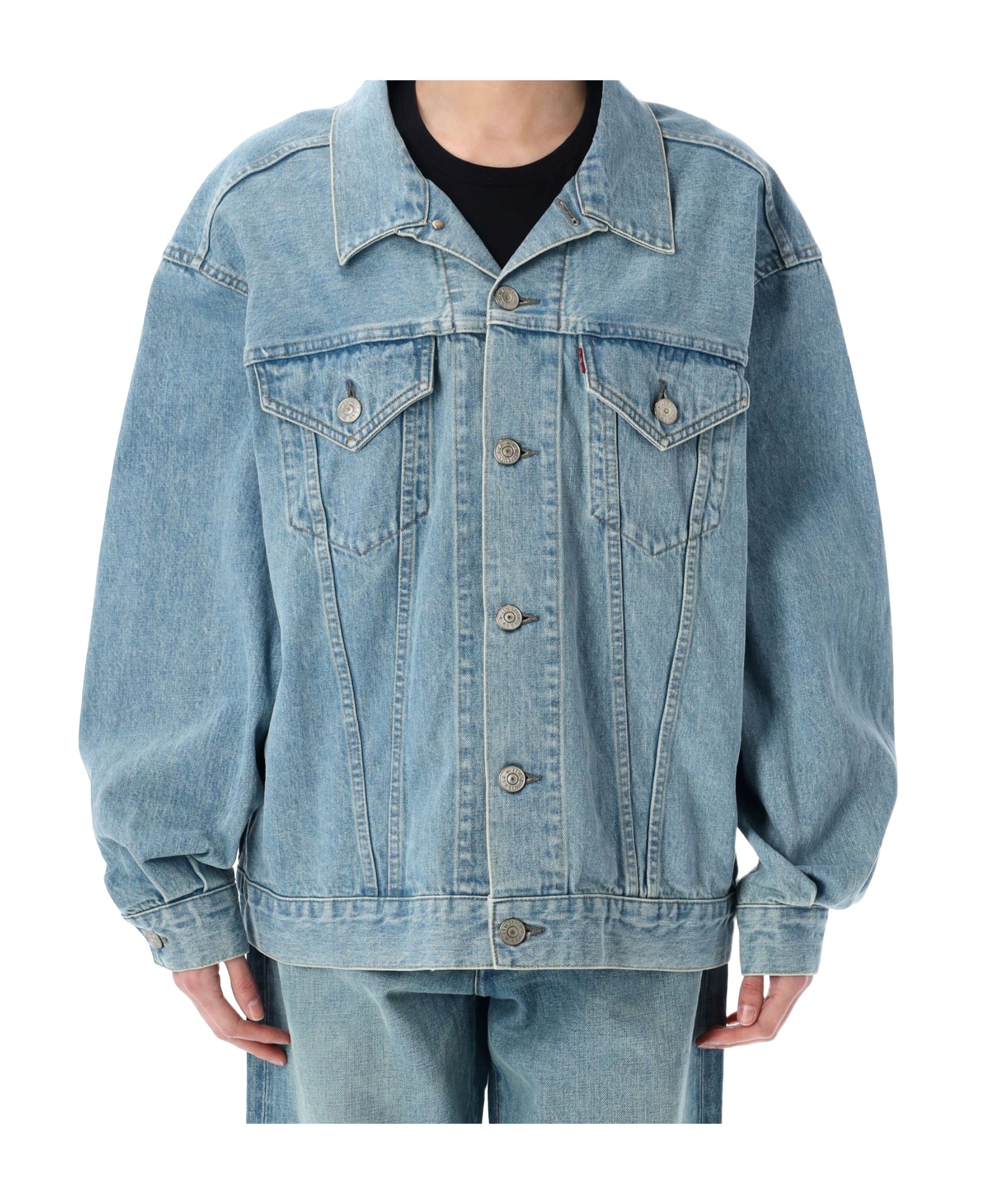Junya Watanabe Oversized Denim Jacket Long Sleeves In Blue
