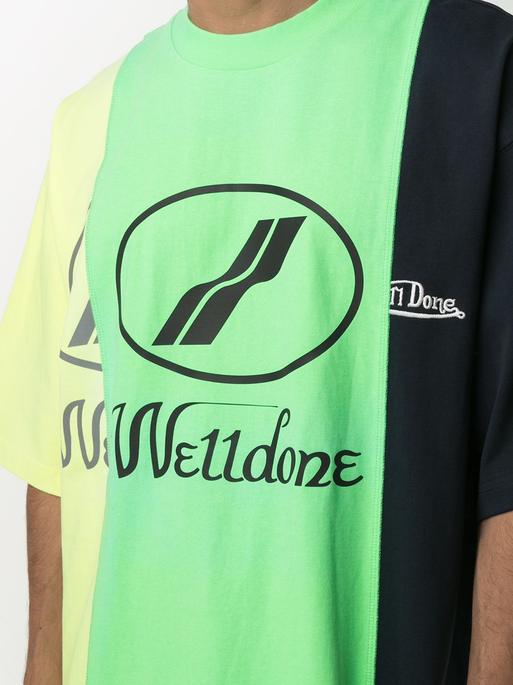 We11 Done Colour Block T-shirt In Green