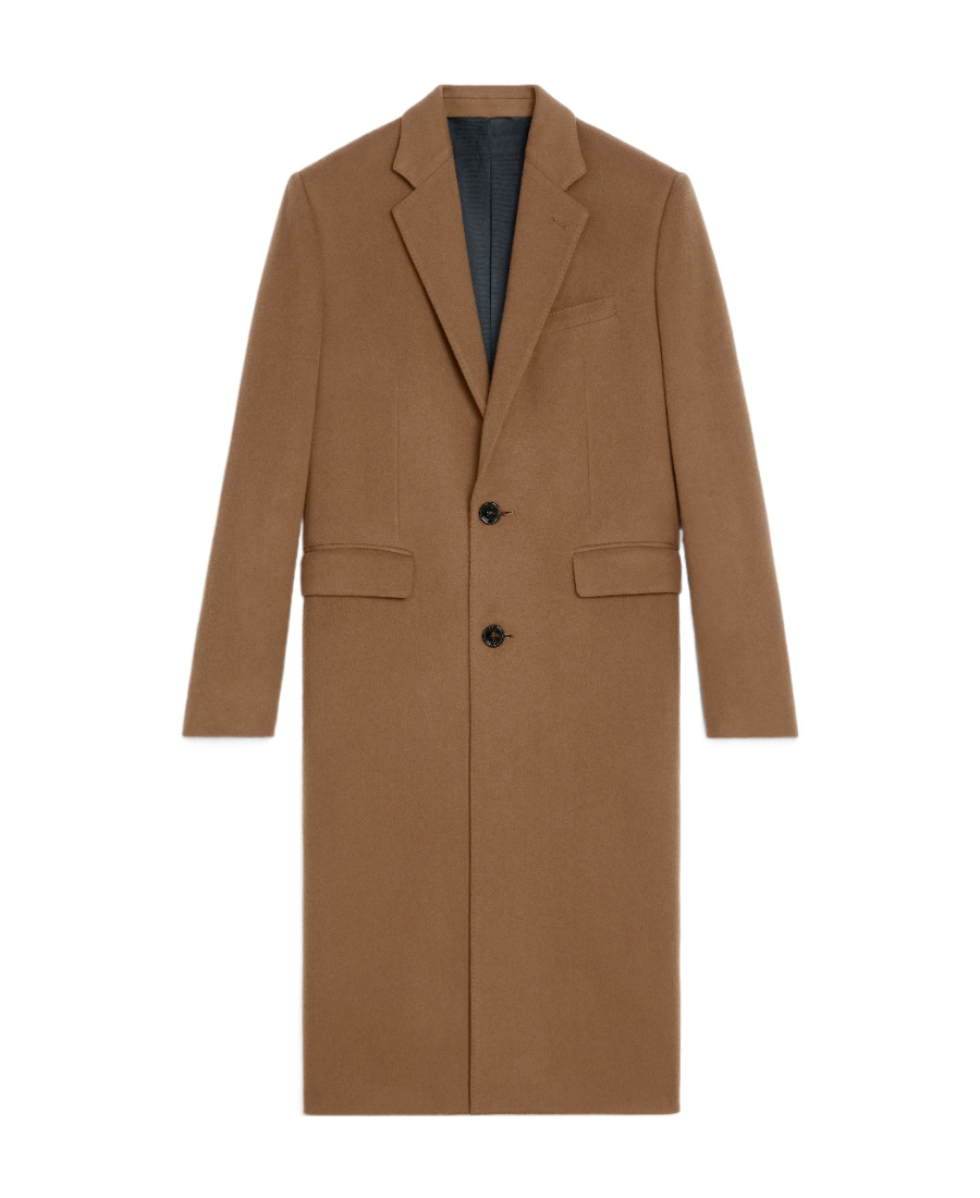Celine Escobar Wool Coat With Missing Corner Collar In Brown
