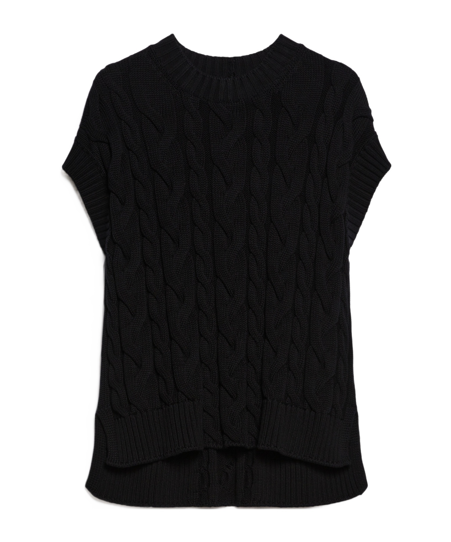 Max Mara Round-neck Loose Vest In Black