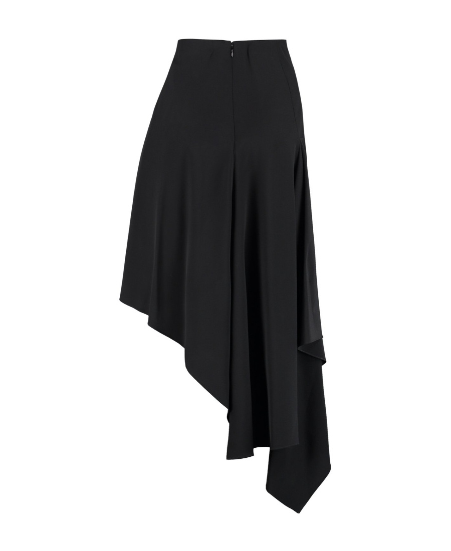 Givenchy Asymmetric Midi Skirt In Black