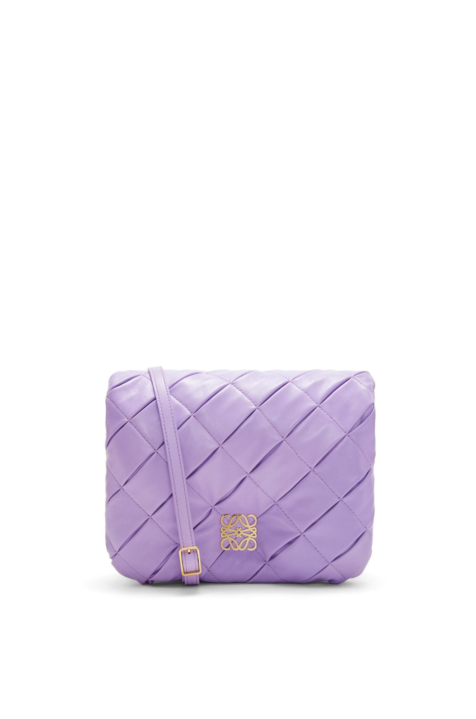 Loewe Mini Puzzle Leather Shoulder Bag In Purple