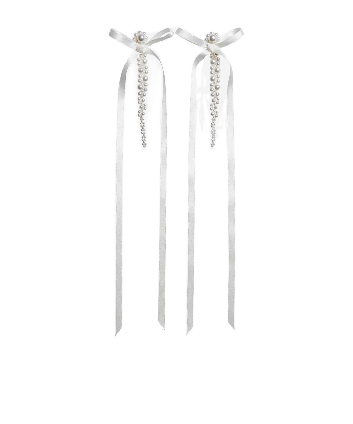 Simone Rocha Bow And Strap Earrings In White