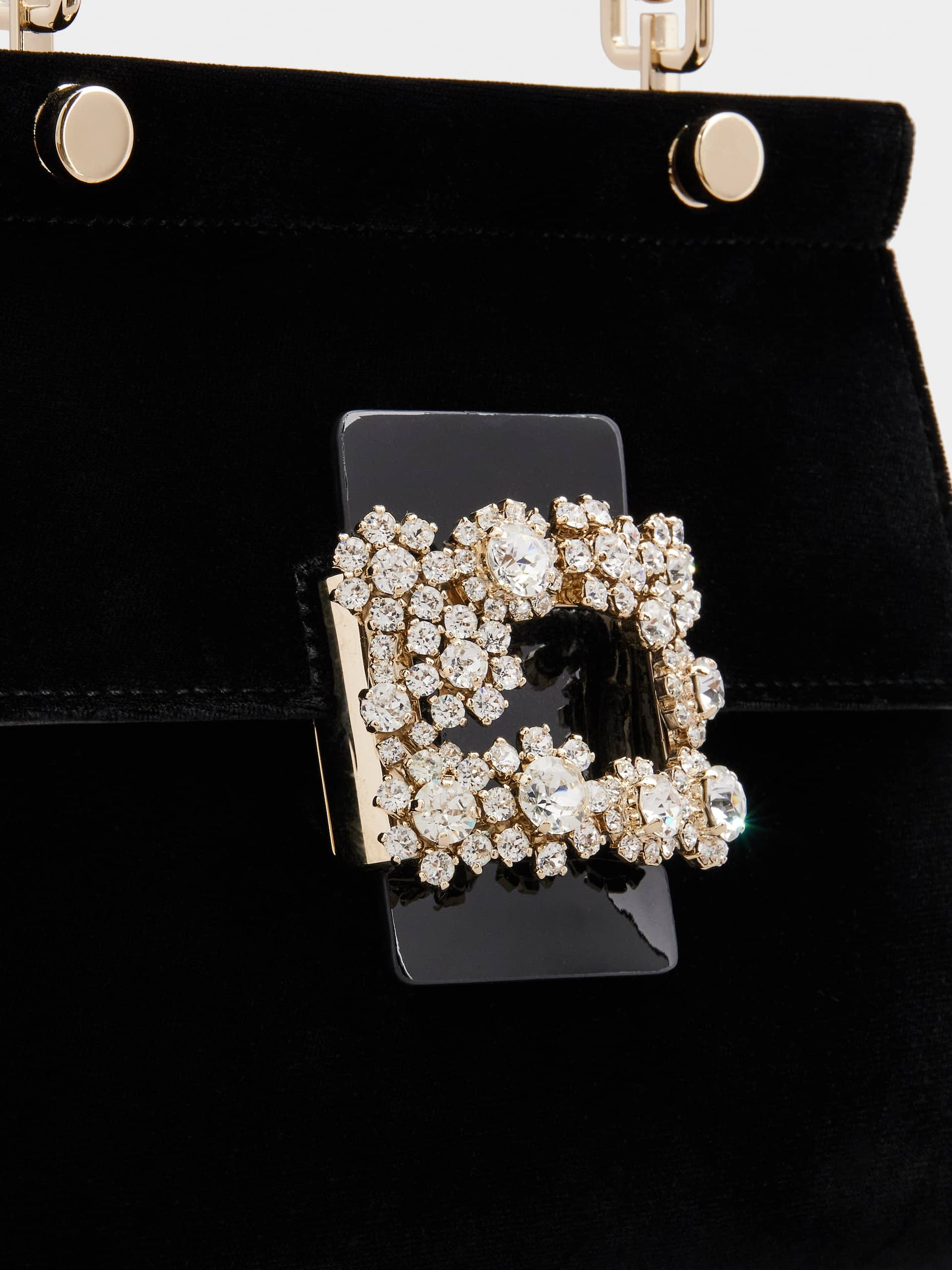 Roger Vivier Viv' Flower Strass Trumpet Daily Package In Black
