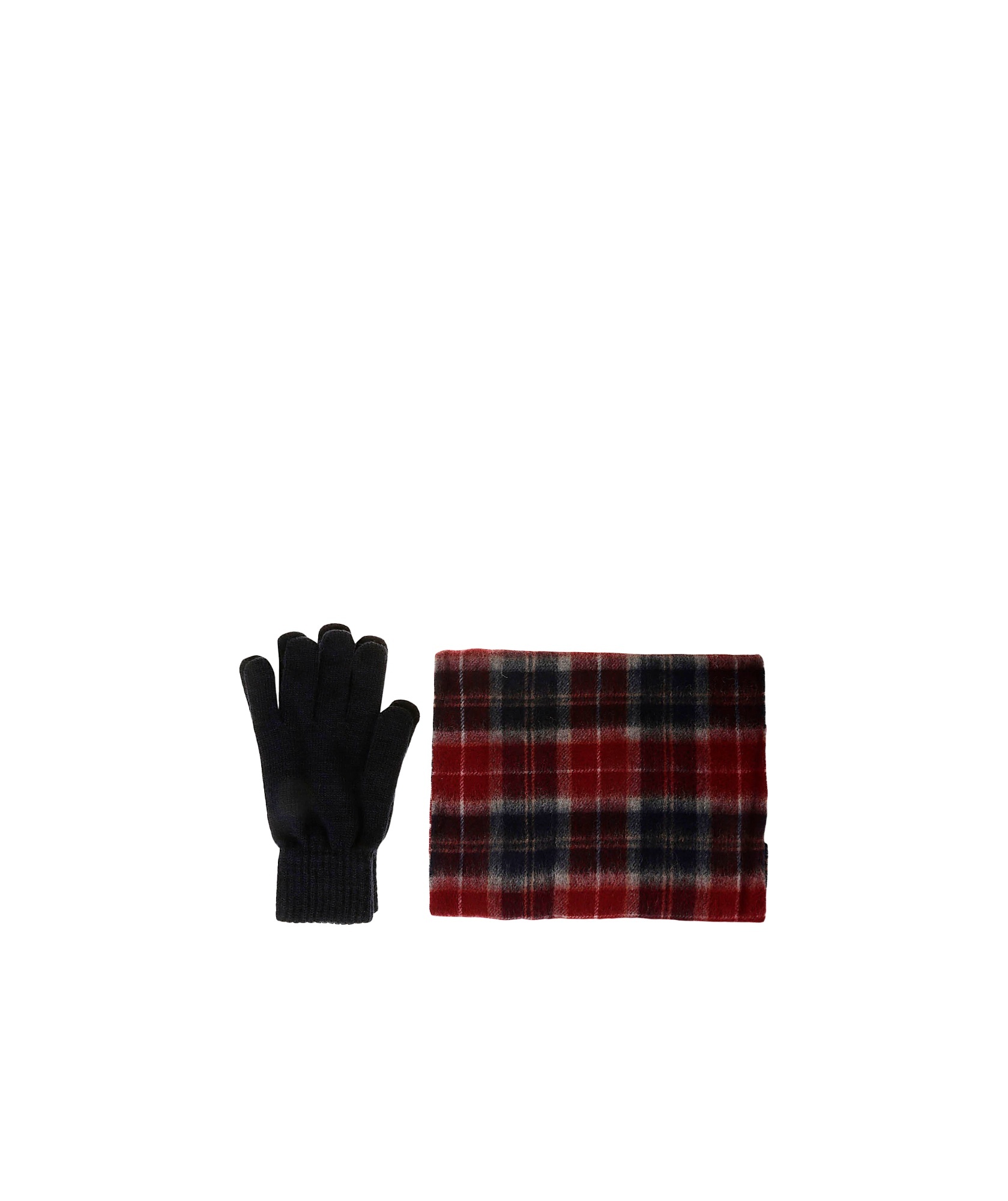 Barbour Knitted Wool Scarf-gloves Set In Black
