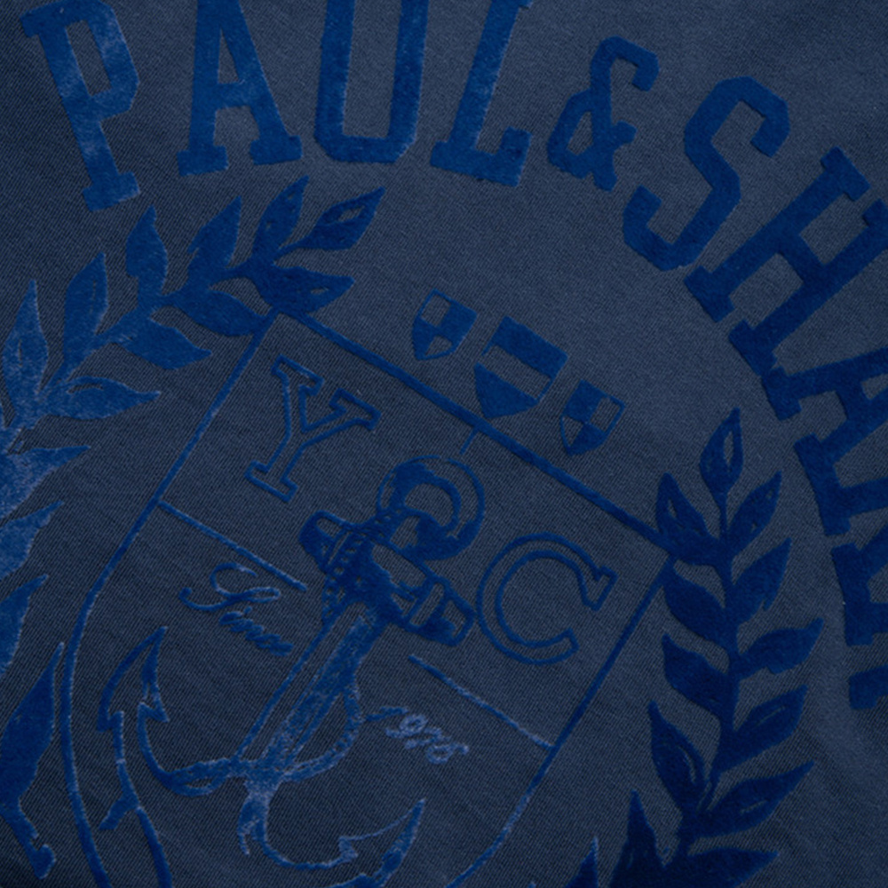 Shop Paul & Shark T-shirt With Round Neck And Long Sleeves In Blue