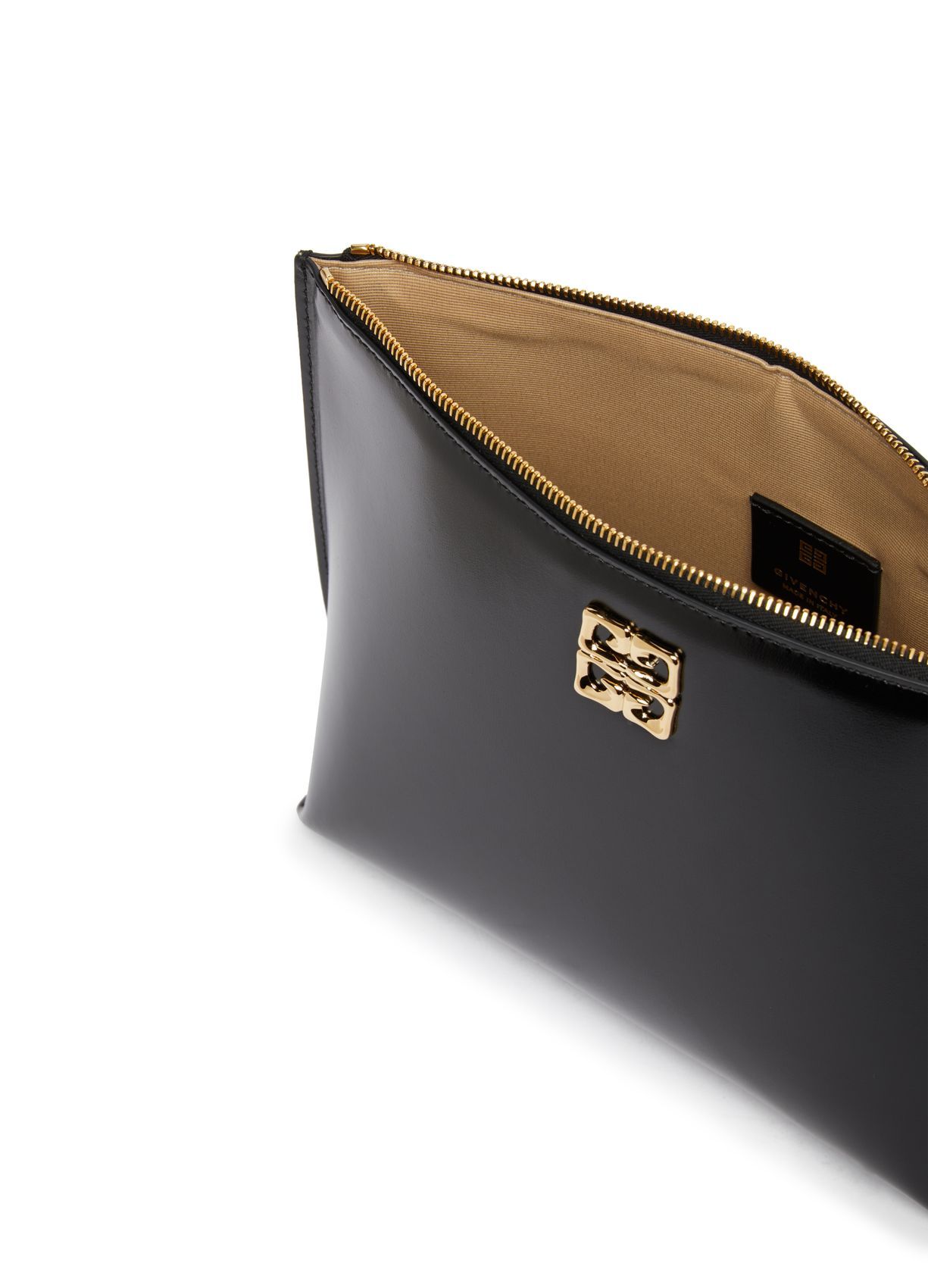 Givenchy Liquid Logo Plaque Clutch Bag In Black