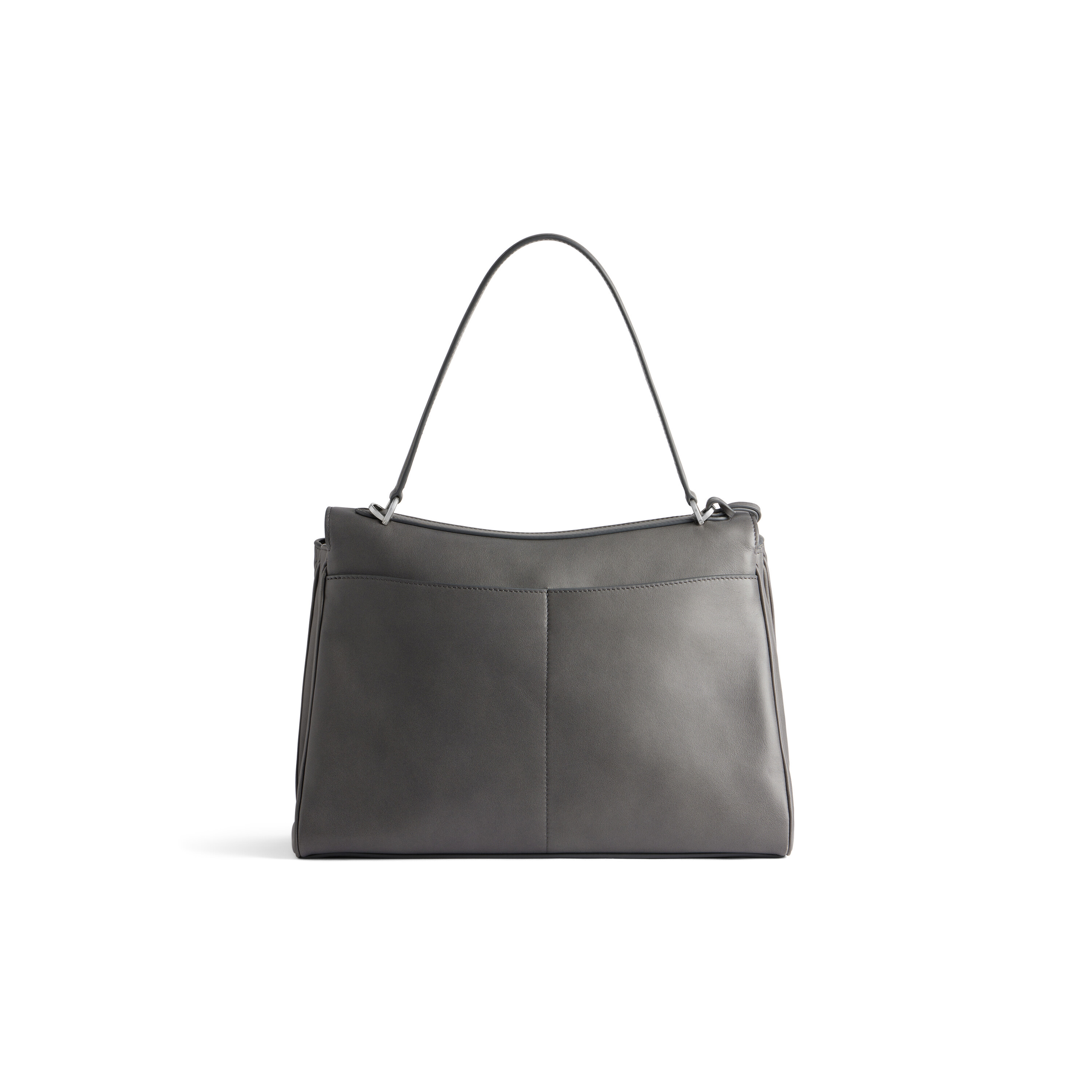 Balenciaga Rodeo Medium Leather Shoulder Bag In Gray