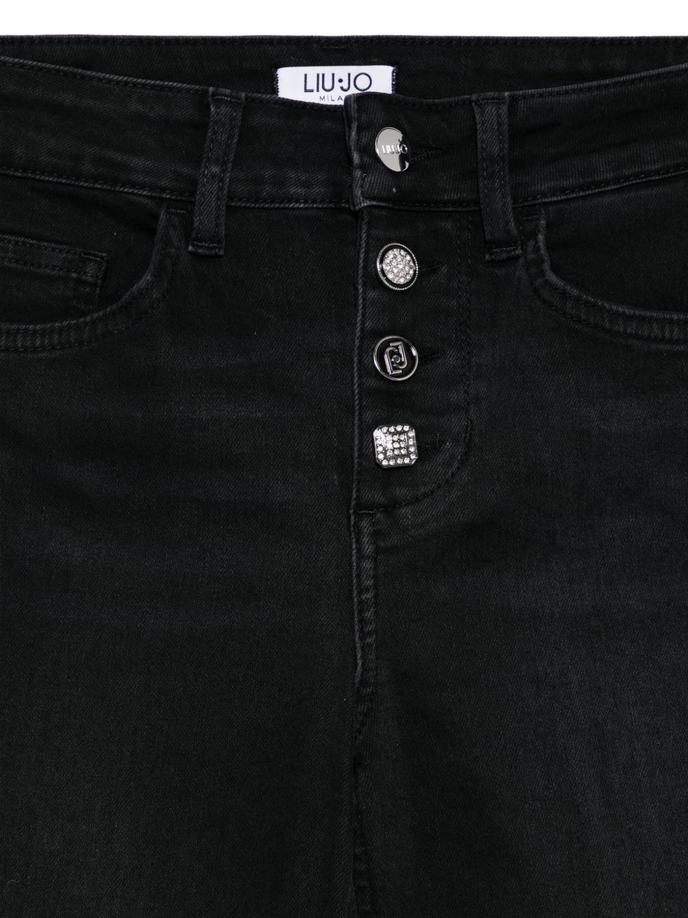 Liu •jo Belt Loop Denim Trousers In Black