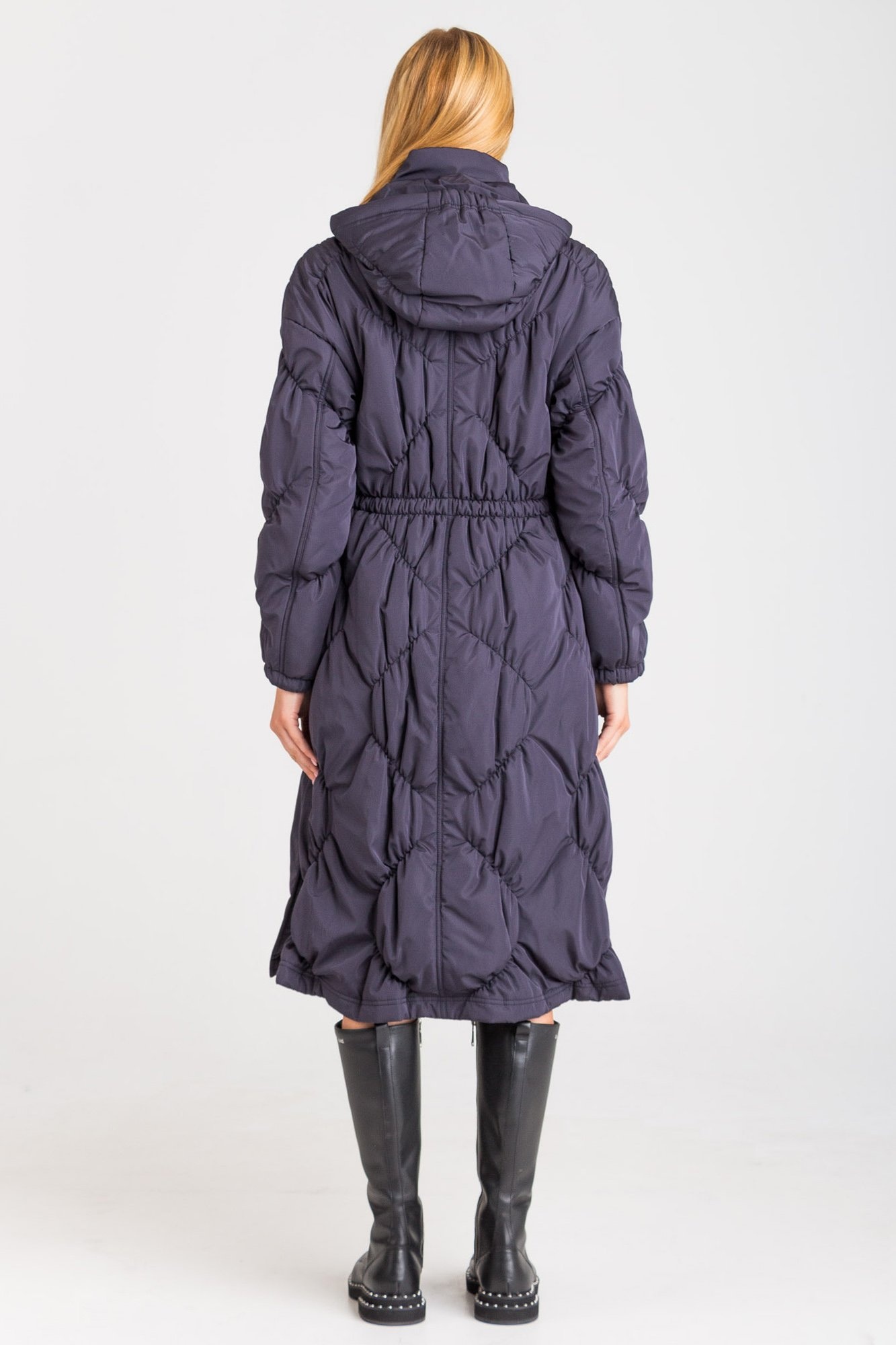 Emporio Armani Quilted Coat In Black